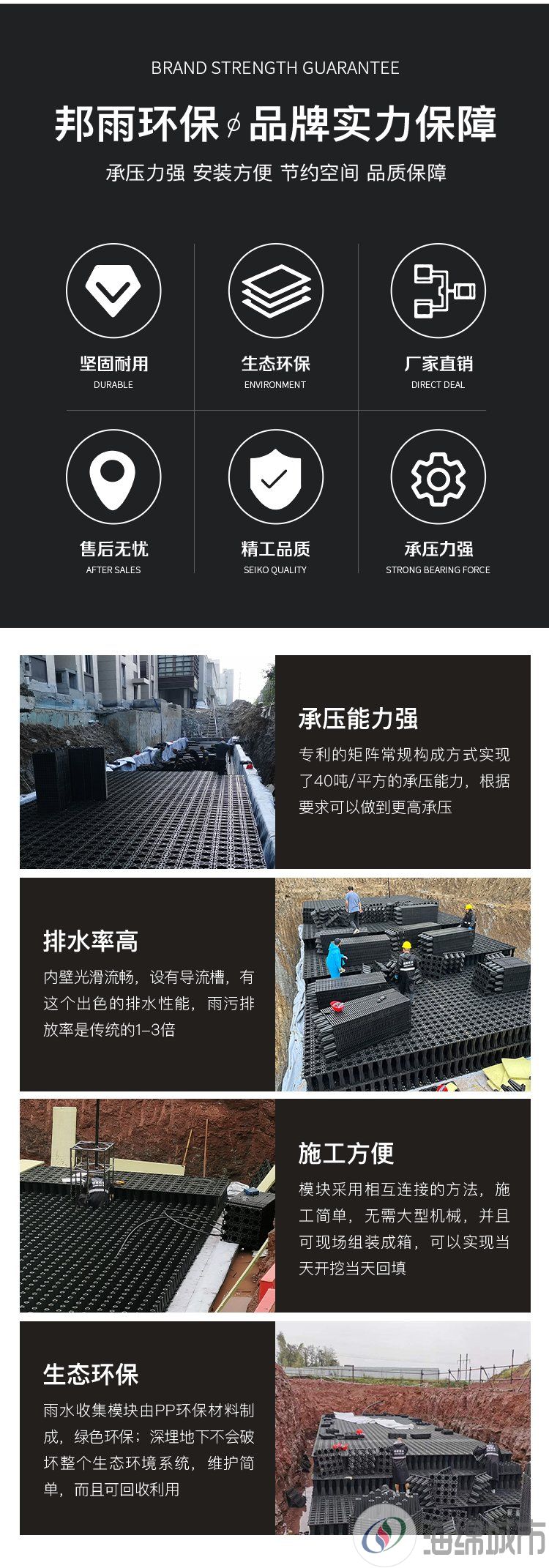 PP蓄水模块 埋地塑料模块 雨水收集回收利用系统约220.00元(图9)
